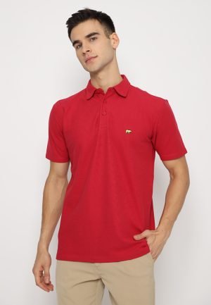 Jack Nicklaus Spring City Polo Shirt Pria Regular Fit Maroon