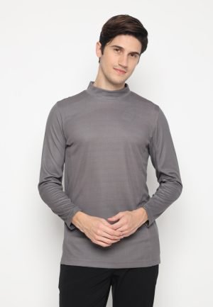 Jack Nicklaus Nixon Premium Body Map Mock Neck Polo Cold Nikel