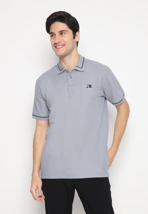 Jack Nicklaus Brennan Polo Shirt Pria Regular Fit Medium Grey