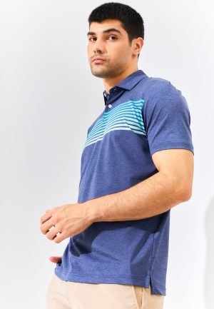 Jack Nicklaus Moody Premium Multi Stripe Polo Classic Navy