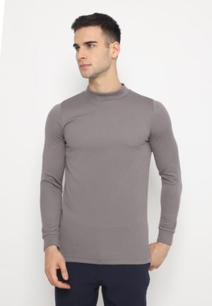 Jack Nicklaus Lautaro Premium Texture Heather Mock Sweater Muted Grey