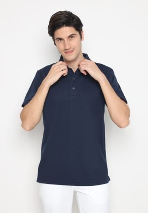 Jack Nicklaus Parker Premium Heather Fine Stripe Polo Classic Navy