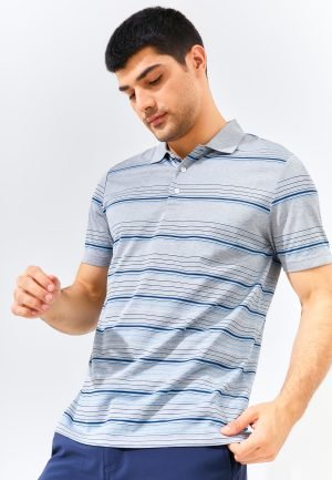 Jack Nicklaus Klay Premium Multi Stripe Polo Blue Port
