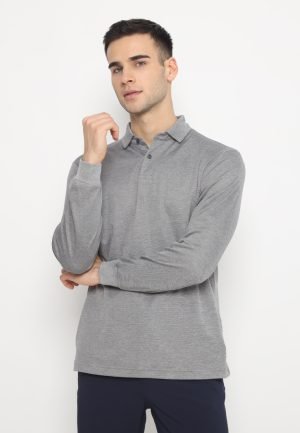 Jack Nicklaus Gagliardini Premium Heather Fine Stripe Polo Muted Grey