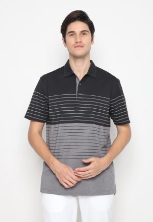 Jack Nicklaus Rimondi Premium Heather Fine Stripe Polo Caviar