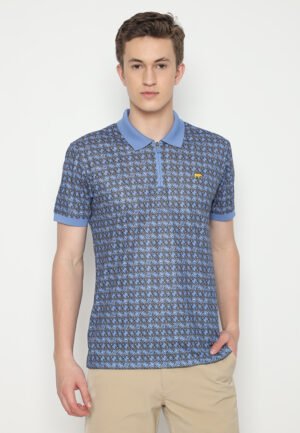 Jack Nicklaus Mauro Polo Shirt Pria Slim Fit Denim Blue