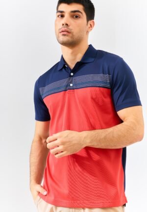 Jack Nicklaus Kevon Premium Fine Stripe Polo Red Flex