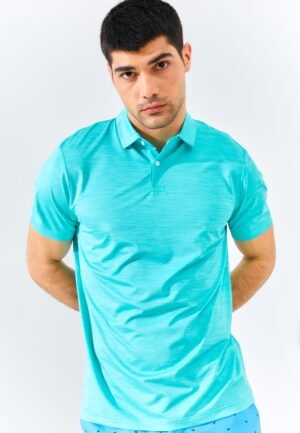 Jack Nicklaus Draymond Premium Tonal Two Color Solid Polo Sea Foam