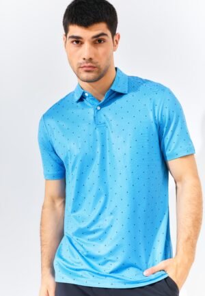 Jack Nicklaus Toscano Premium Box Print Polo Sea Foam Blue Port