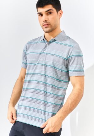 Jack Nicklaus Klay Premium Multi Stripe Polo Sea Foam