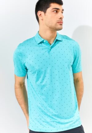 Jack Nicklaus Toscano Premium Box Print Polo Sea Foam