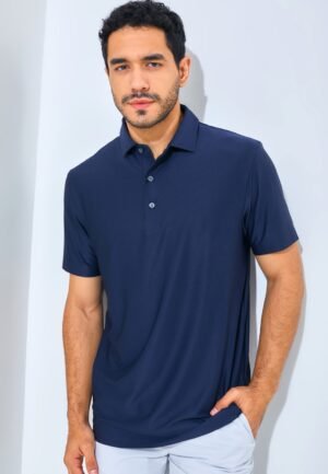 Jack Nicklaus Sicily Premium Solid Stripe Polo Classic Navy