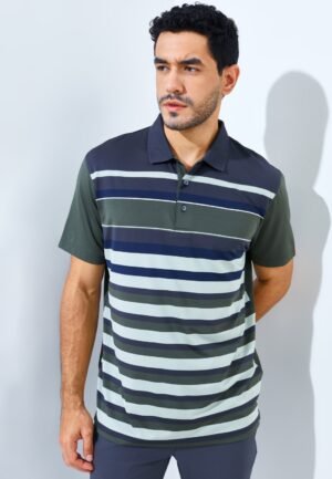 Jack Nicklaus Rivervalley Premium Vanguard Stripe Polo Slate Street