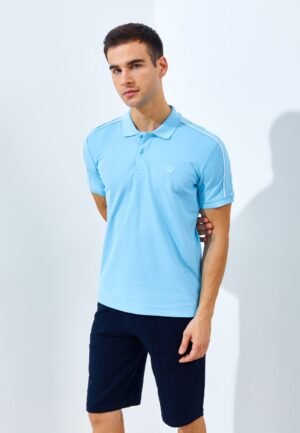 Jack Nicklaus Stellar Polo Shirt Pria Slim Fit Light Blue