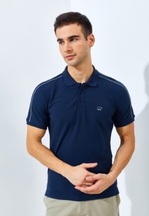 Jack Nicklaus Stellar Polo Shirt Pria Slim Fit Navy