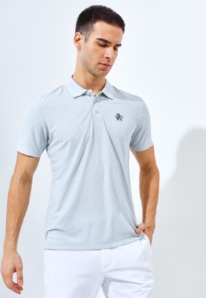 Jack Nicklaus Odyssey Polo Shirt Pria Slim Fit Light Grey