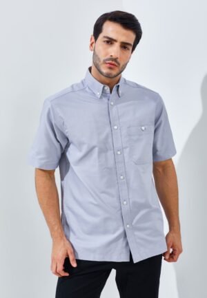 Jack Nicklaus Frederick Kemeja Pria Lengan Pendek Regular Fit Light Grey