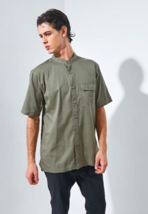 Jack Nicklaus Morata Kemeja Shanghai Pria Pendek Regular Olive