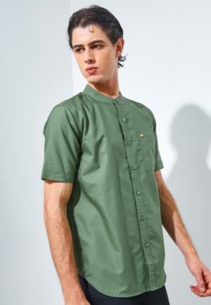 Jack Nicklaus Volga Kemeja Shanghai Pria Pendek Slim Fit Green