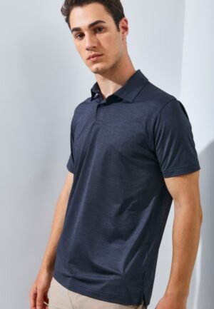 Jack Nicklaus Academy Premium Tonal Two Color Solid Polo Caviar