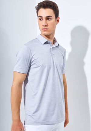 Jack Nicklaus Academy Premium Tonal Two Color Solid Polo Silver Coast