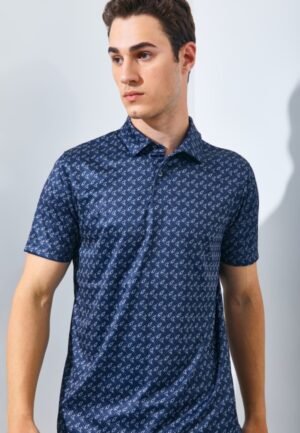Jack Nicklaus Bayfield Premium Box Print Polo Classic Navy