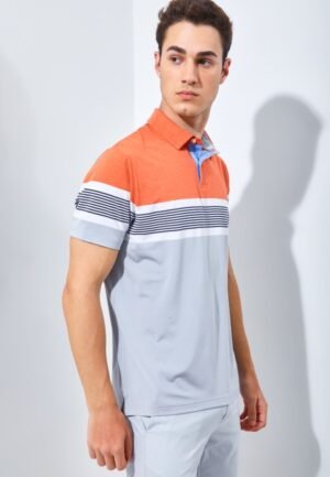 Jack Nicklaus Copperfield Premium Tonal Stripe Polo Red Dune