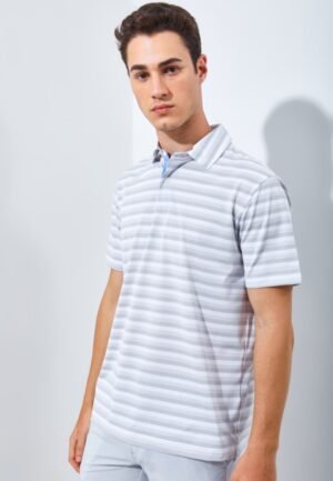 Jack Nicklaus Daytona Premium Heather Stripe Polo Silver Coast