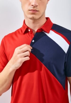 Jack Nicklaus Decker Premium Color Block Polo Red Dune