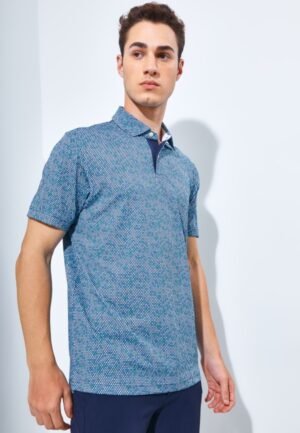 Jack Nicklaus Forbes Premium Tile Print Polo Classic Navy