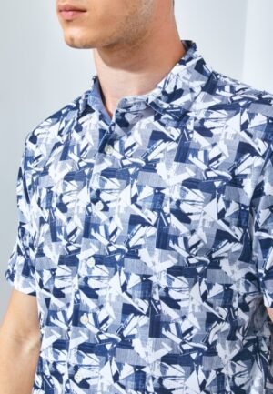 Jack Nicklaus Nevada Premium Tropical Print Polo Classic Navy