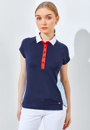 Jack Nicklaus Citruswood Premium Side Stripe Polo Ladies Classic Navy