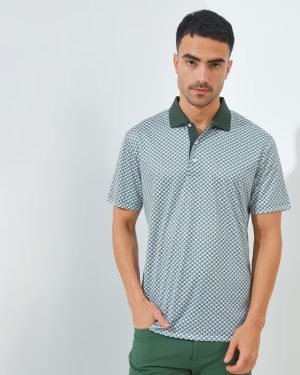 Jack Nicklaus Hennesy Premium All Over Printed Polo Olive Shadow