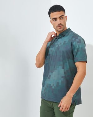 Jack Nicklaus Kowloon Premium Random Print Polo Olive Shadow