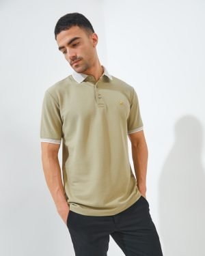 Jack Nicklaus Xander Polo Shirt Pria Regular Fit Sponge Khaki