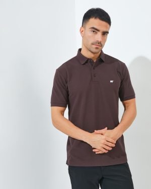 Jack Nicklaus Cairo Polo Shirt Pria Regular Fit Dark Brown