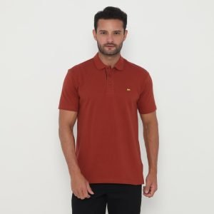 Jack Nicklaus Cruz Polo Shirt Pria Regular Fit Brown Red