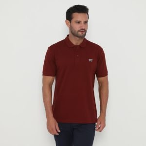 Jack Nicklaus Luken Polo Shirt Pria Regular Fit Burgundy