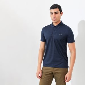 Jack Nicklaus Clever Polo Shirt Pria Slim Fit Navy