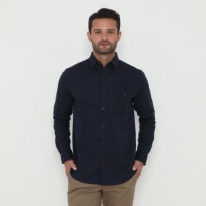 Jack Nicklaus Oberon Kemeja Pria Lengan Panjang Slim Fit Navy