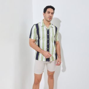 Jack Nicklaus Rapenburg Premium Havana Stripe Shirt Classic Navy
