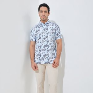 Jack Nicklaus Kloeg Premium Vintage Print Polo Cool Blue