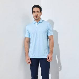 Jack Nicklaus Licht Premium Grid Print Polo Cool Blue