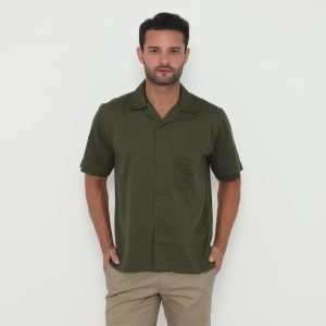 Jack Nicklaus Morpheus Kemeja Pria Lengan Pendek Relaxed fit Army Green