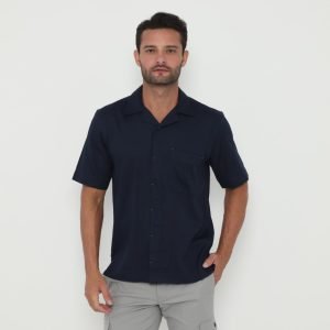 Jack Nicklaus Morpheus Kemeja Pria Lengan Pendek Relaxed Fit Navy