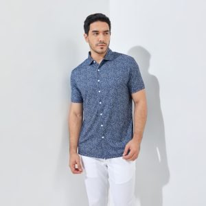Jack Nicklaus Noord Premium Flock Print Polo Classic Navy