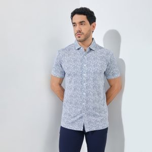 Jack Nicklaus Noord Premium Flock Print Polo Bright White
