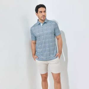 Jack Nicklaus Loosdrecht Premium Painter Stripe Polo Cool Blue