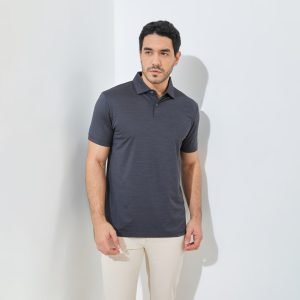 Jack Nicklaus Fletcher Premium Tonal Two Color Solid Polo Caviar