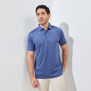 Jack Nicklaus Fletcher Premium Tonal Two Color Solid Polo Classic Navy